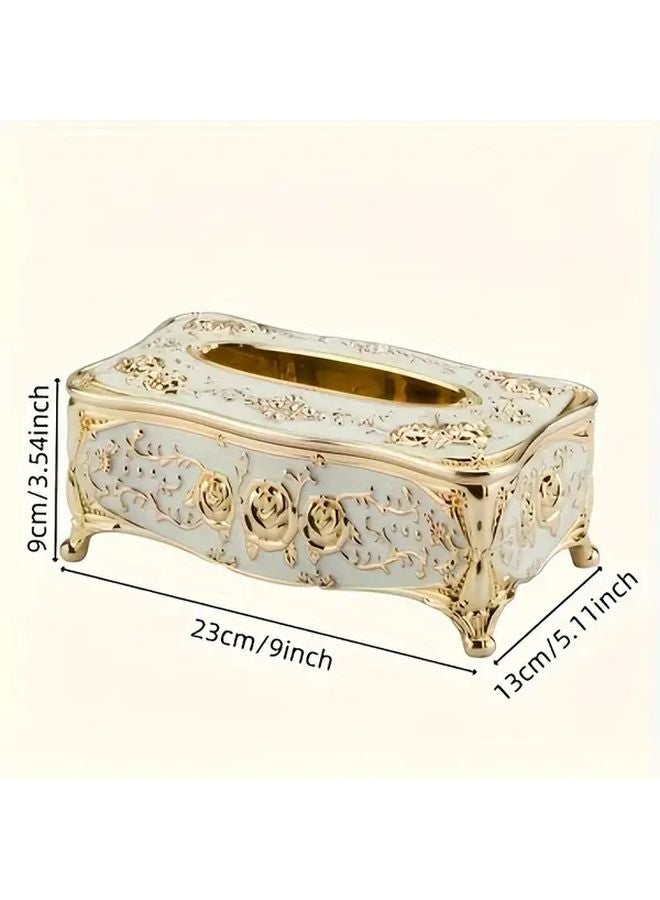 حامل علبة المناديل الذهبي الوردي أنيق من البلاستيك مربع الشكل ديكور لغرفة المعيشة غرفة النوم الحمام - Image 3